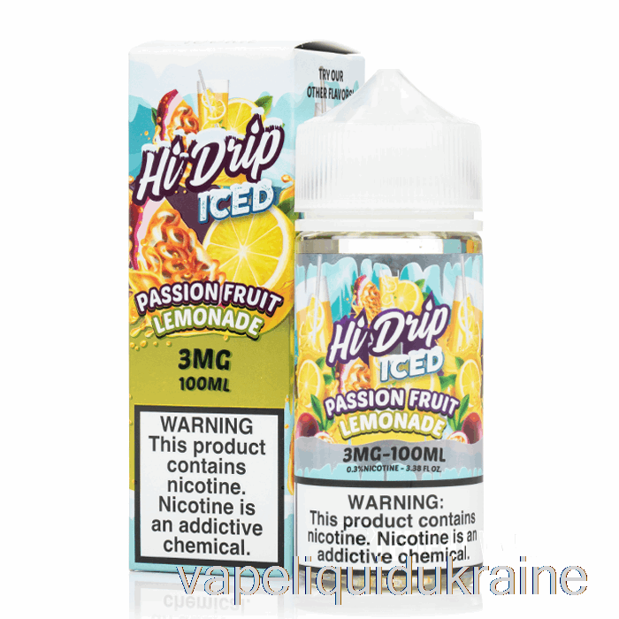 Vape Liquid Ukraine Passion Fruit Lemonade ICE - Hi-Drip E-Liquid - 100mL 0mg